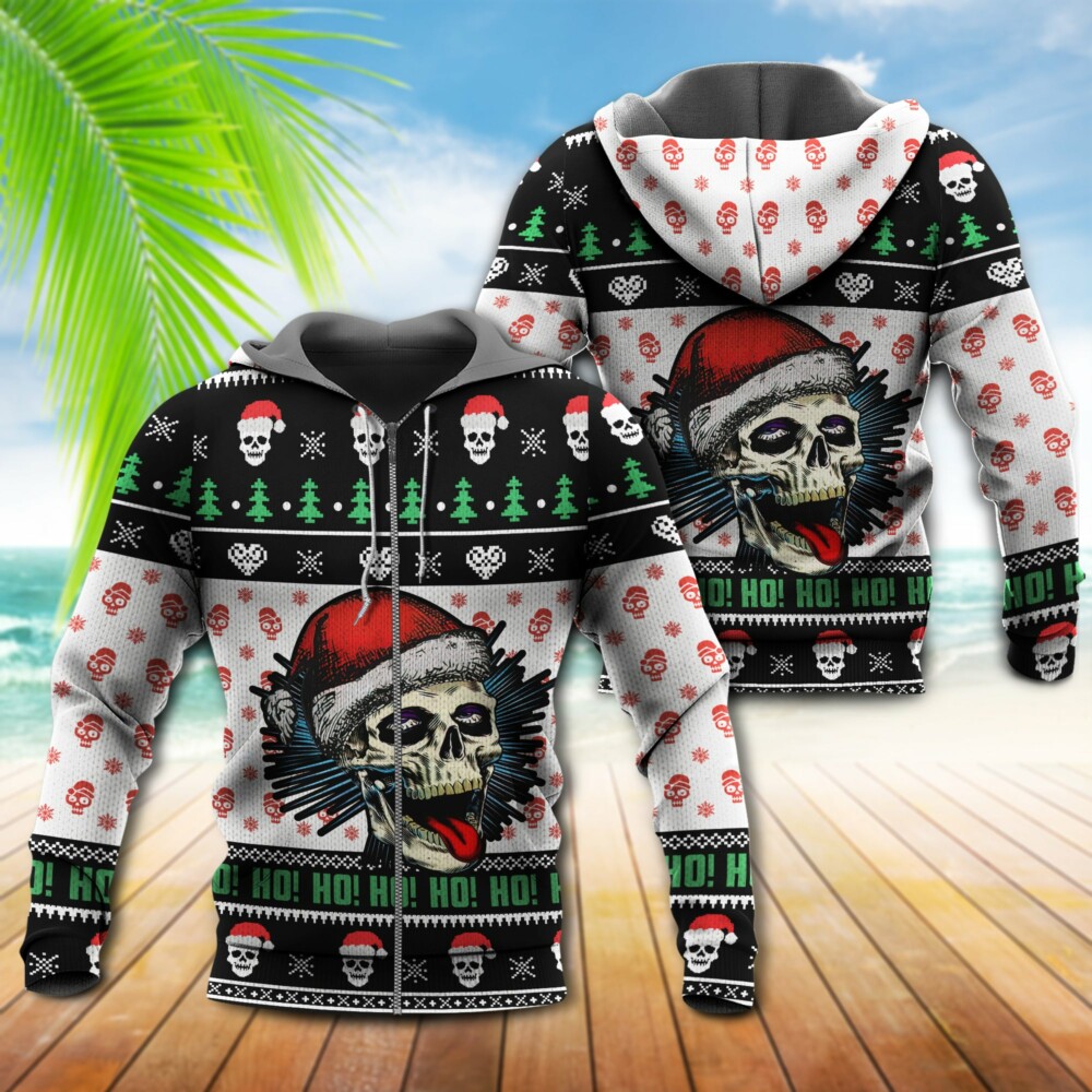 Skull Happy Xmas Christmas - Hoodie - Owl Ohh - Owl Ohh