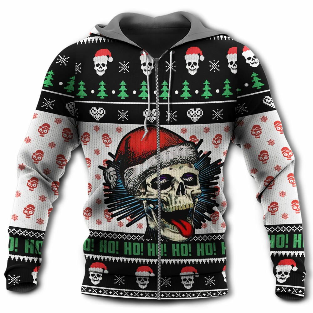 Skull Happy Xmas Christmas - Hoodie - Owl Ohh - Owl Ohh