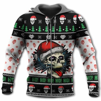 Skull Happy Xmas Christmas - Hoodie - Owl Ohh - Owl Ohh