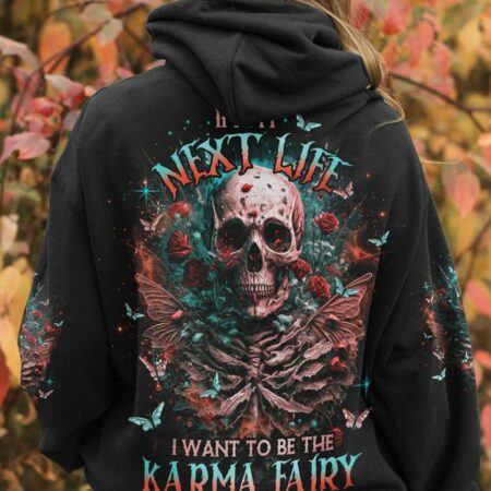 KARMA FAIRY SKULL WITH ROSES ALL OVER PRINT - TLNO2703232
