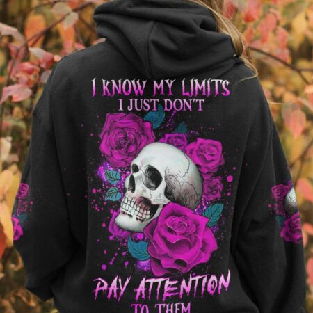 I KNOW MY LIMITS SKULL ROSE ALL OVER PRINT - YHHG0304232