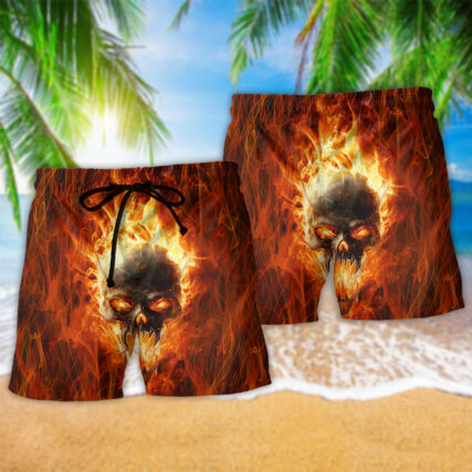 Skull Hot As Hell Psycho As Well - Beach Short - Owl Ohh - Owl Ohh