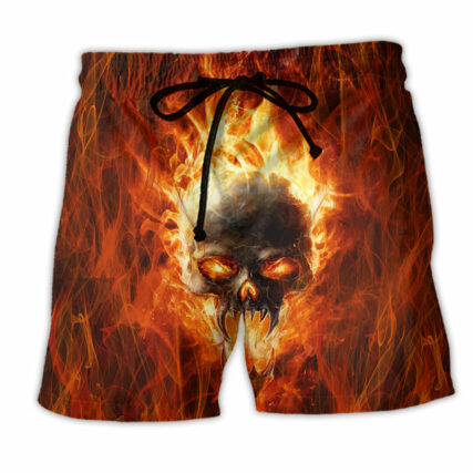 Skull Hot As Hell Psycho As Well - Beach Short - Owl Ohh - Owl Ohh