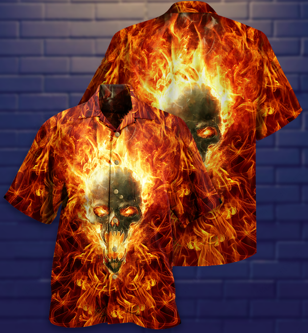 Skull Hot As Hell Psycho As Well - Hawaiian Shirt - Owl Ohh - Owl Ohh