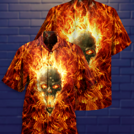 Skull Hot As Hell Psycho As Well - Hawaiian Shirt - Owl Ohh - Owl Ohh