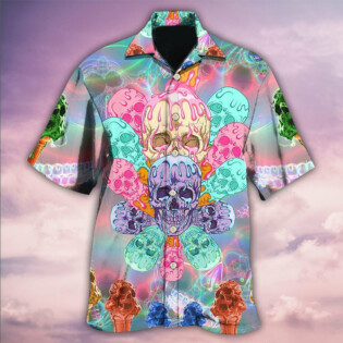 Skull Ice Cream Cooling - Hawaiian Shirt - Owl Ohh - Owl Ohh