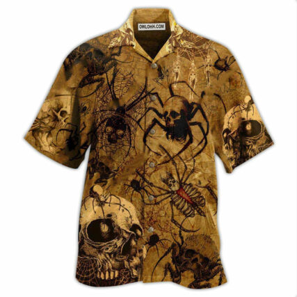 Skull Im Only Here For The Spiders - Hawaiian Shirt - Owl Ohh - Owl Ohh