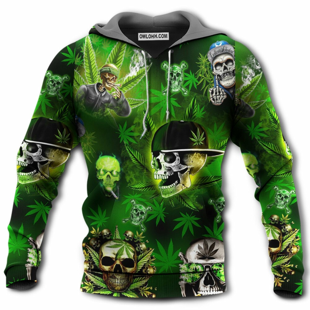 Skull Let's Get High With Blue - Hoodie - Owl Ohh - Owl Ohh