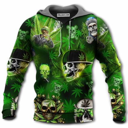 Skull Let's Get High With Blue - Hoodie - Owl Ohh - Owl Ohh