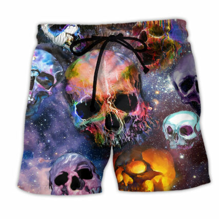 Skull Life Is Short Don't Turn Into Skull Colorful - Beach Short - Owl Ohh - Owl Ohh