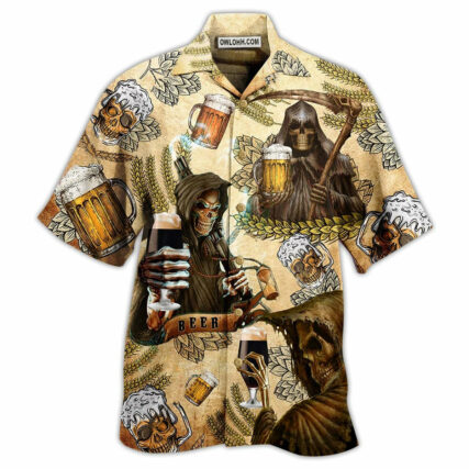 Beer Skull Love Beer Happy Day - Hawaiian Shirt - Owl Ohh - Owl Ohh