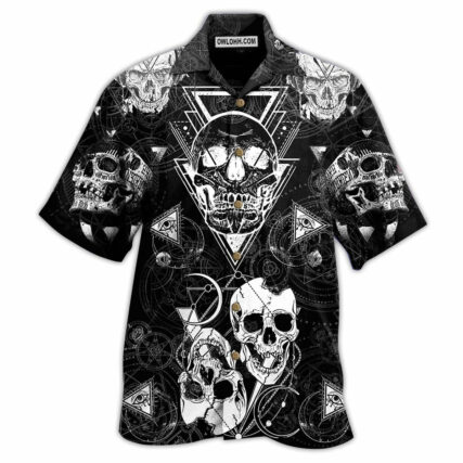 Skull Love Black - Hawaiian Shirt - Owl Ohh - Owl Ohh