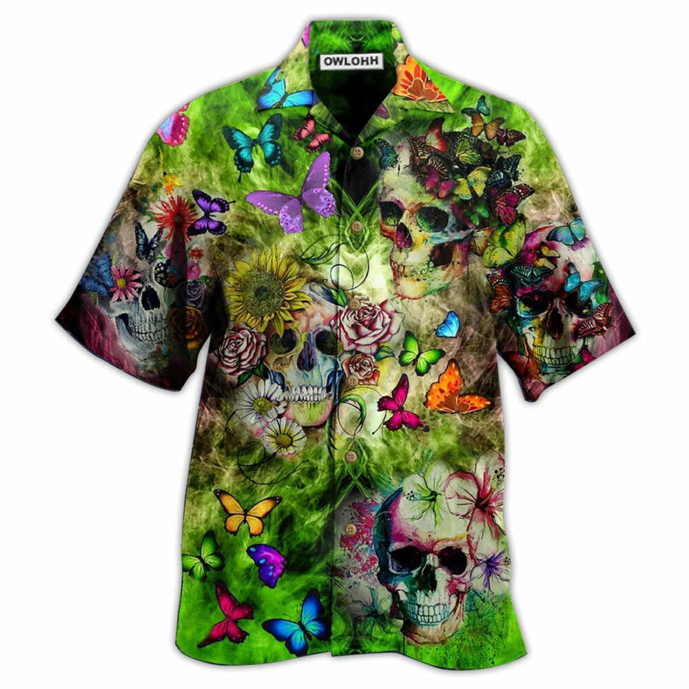 Skull Love Butterfly - Hawaiian Shirt - Owl Ohh - Owl Ohh
