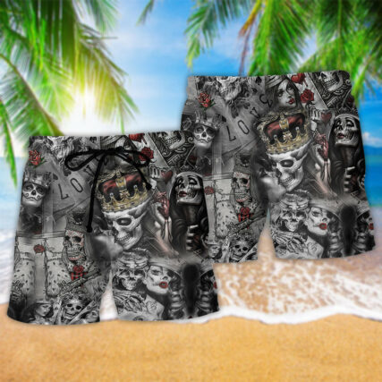 Skull Love Is Blind Poker - Beach Short - Owl Ohh - Owl Ohh