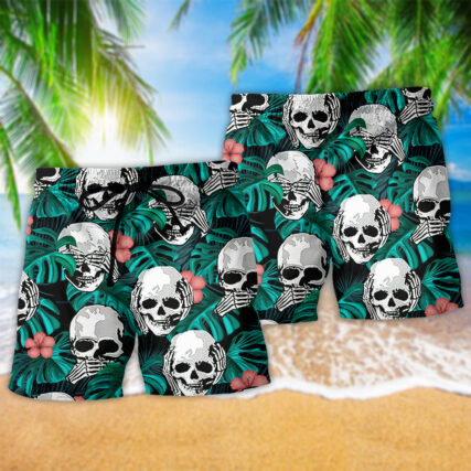 Skull Love Life Tropical Floral - Beach Short - Owl Ohh - Owl Ohh
