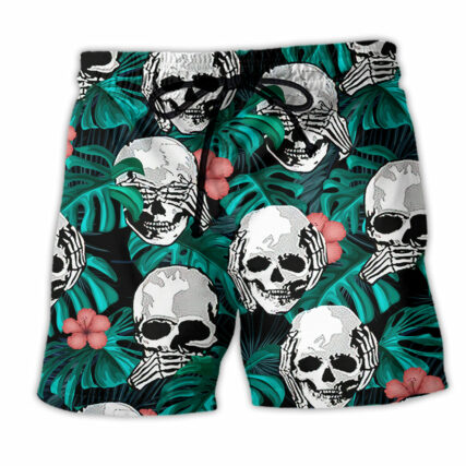 Skull Love Life Tropical Floral - Beach Short - Owl Ohh - Owl Ohh
