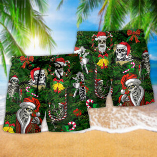 Skull Merry Xmas Happy - Beach Short - Owl Ohh - Owl Ohh
