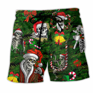 Skull Merry Xmas Happy - Beach Short - Owl Ohh - Owl Ohh
