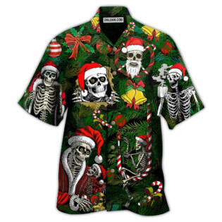 Skull Merry Xmas Happy - Hawaiian Shirt - Owl Ohh - Owl Ohh