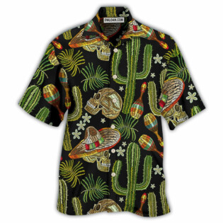 Skull Mexican Skull Black Style - Hawaiian Shirt - Owl Ohh - Owl Ohh