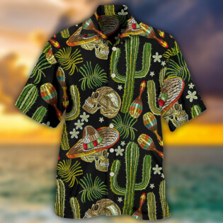 Skull Mexican Skull Black Style - Hawaiian Shirt - Owl Ohh - Owl Ohh
