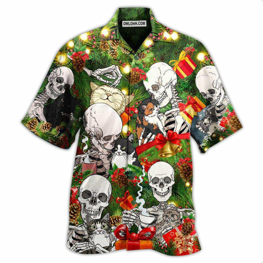 Skull My Cat And I Talk Sht About You - Hawaiian Shirt - Owl Ohh - Owl Ohh