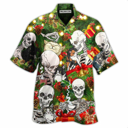 Skull My Cat And I Talk Sht About You - Hawaiian Shirt - Owl Ohh - Owl Ohh