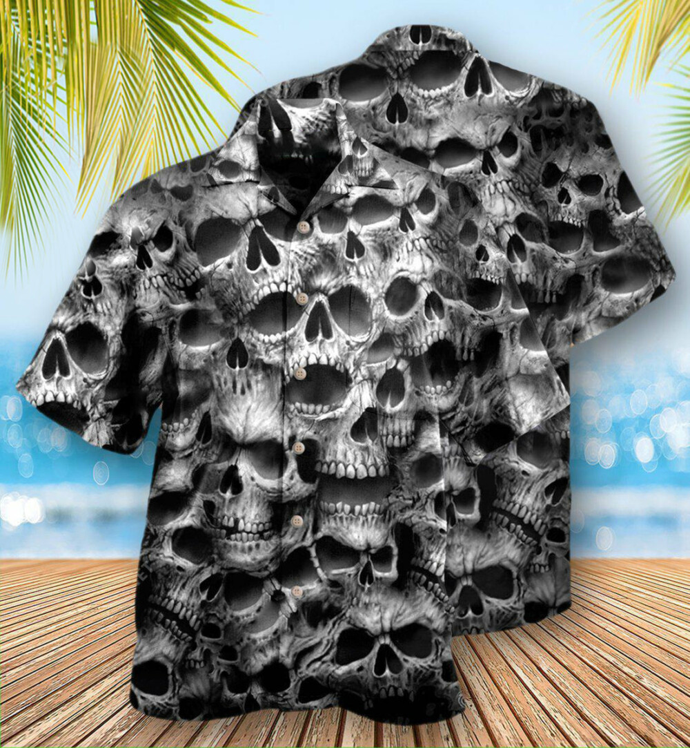 Skull No Fear No Pain - Hawaiian Shirt - Owl Ohh - Owl Ohh
