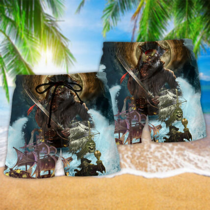 Skull Pirates Love Ocean - Beach Short - Owl Ohh - Owl Ohh