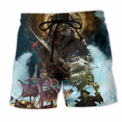 Skull Pirates Love Ocean - Beach Short - Owl Ohh - Owl Ohh