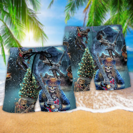 Skull Playing Rock Party Music - Beach Short - Owl Ohh - Owl Ohh