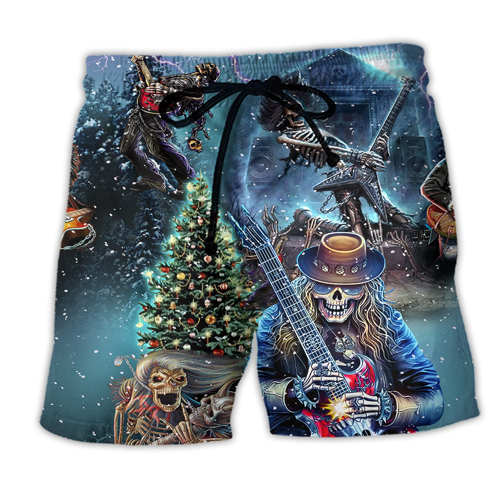 Skull Playing Rock Party Music - Beach Short - Owl Ohh - Owl Ohh