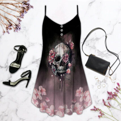 Skull Rose Dark Blur - Summer Dress - Owl Ohh - Owl Ohh