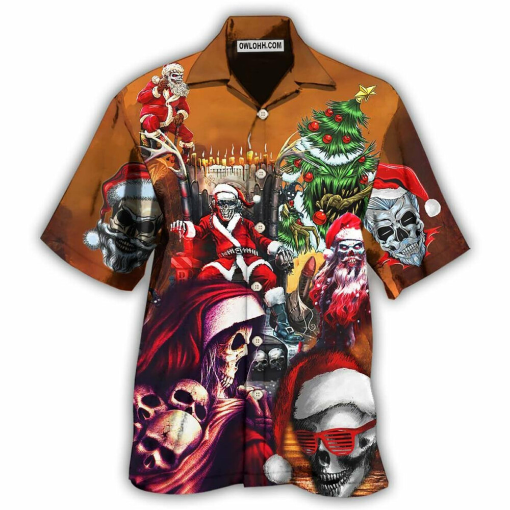 Skull Santa Claus Christmas Lovely - Hawaiian Shirt - Owl Ohh - Owl Ohh