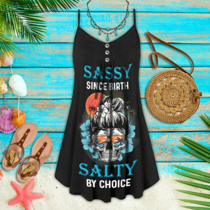 Skull Sassy Skull Salty By Choice - Summer Dress - Owl Ohh - Owl Ohh