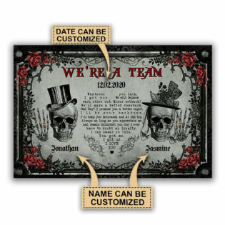 Skull Skeleton Couple We're A Team Personalized - Horizontal Poster - Owl Ohh - Owl Ohh