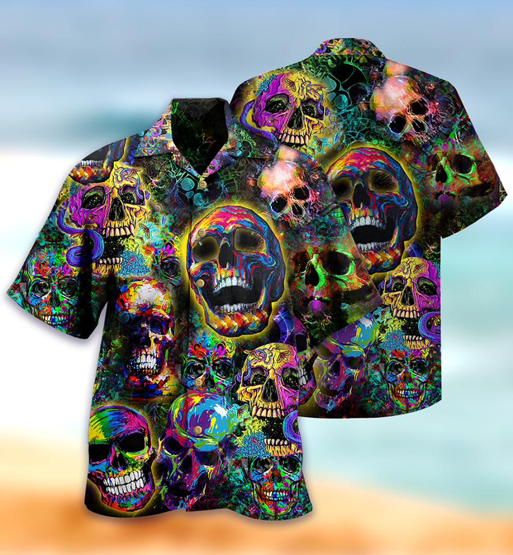 Skull Smiley - Hawaiian Shirt - Owl Ohh - Owl Ohh