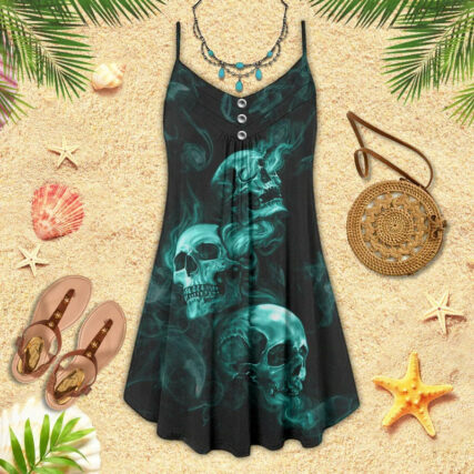 Skull Smoke Green Style - Summer Dress - Owl Ohh - Owl Ohh