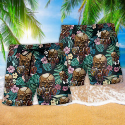 Skull Style Lover Flower - Beach Short - Owl Ohh - Owl Ohh