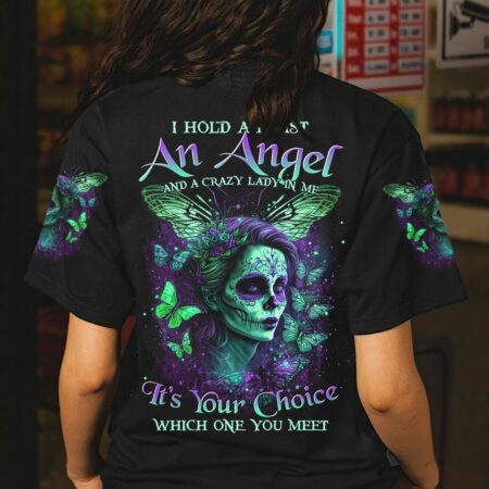 I HOLD A BEAST AN ANGEL SUGAR SKULL BUTTERFLIES ALL OVER PRINT - TLTR0304233