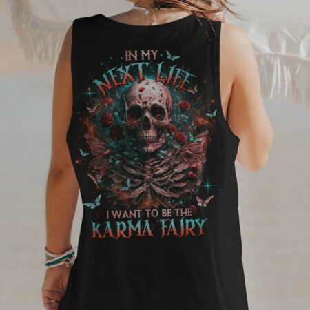 KARMA FAIRY SKULL WITH ROSES ALL OVER PRINT - TLNO2703232