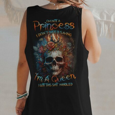 I'M NOT A PRINCESS I'M A QUEEN SKULL ROSE FIRE ALL OVER PRINT - TLTR3003232