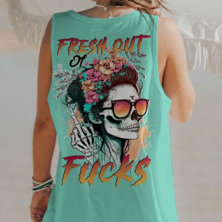 FRESH OUT OF F FLORAL MESSY BUN ALL OVER PRINT - TLTW2403234
