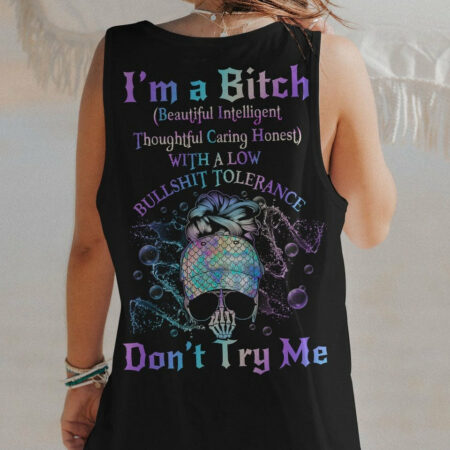 I'M A B DON'T TRY ME MERMAID MESSY BUN ALL OVER PRINT - TLNO1404231