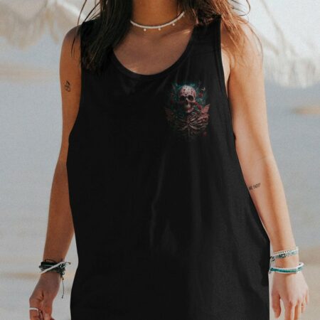 KARMA FAIRY SKULL WITH ROSES ALL OVER PRINT - TLNO2703232