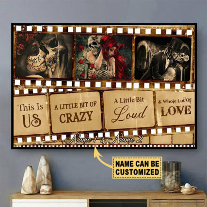 Skull This Is Us A Little Bit Of Crazy Personalized - Horizontal Poster - Owl Ohh - Owl Ohh