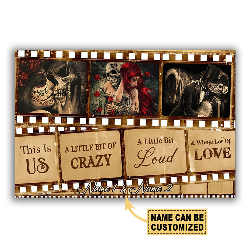Skull This Is Us A Little Bit Of Crazy Personalized - Horizontal Poster - Owl Ohh - Owl Ohh