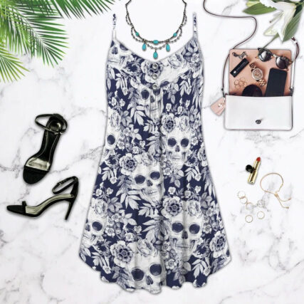 Skull Tropical Skull Pattern - Summer Dress - Owl Ohh - Owl Ohh