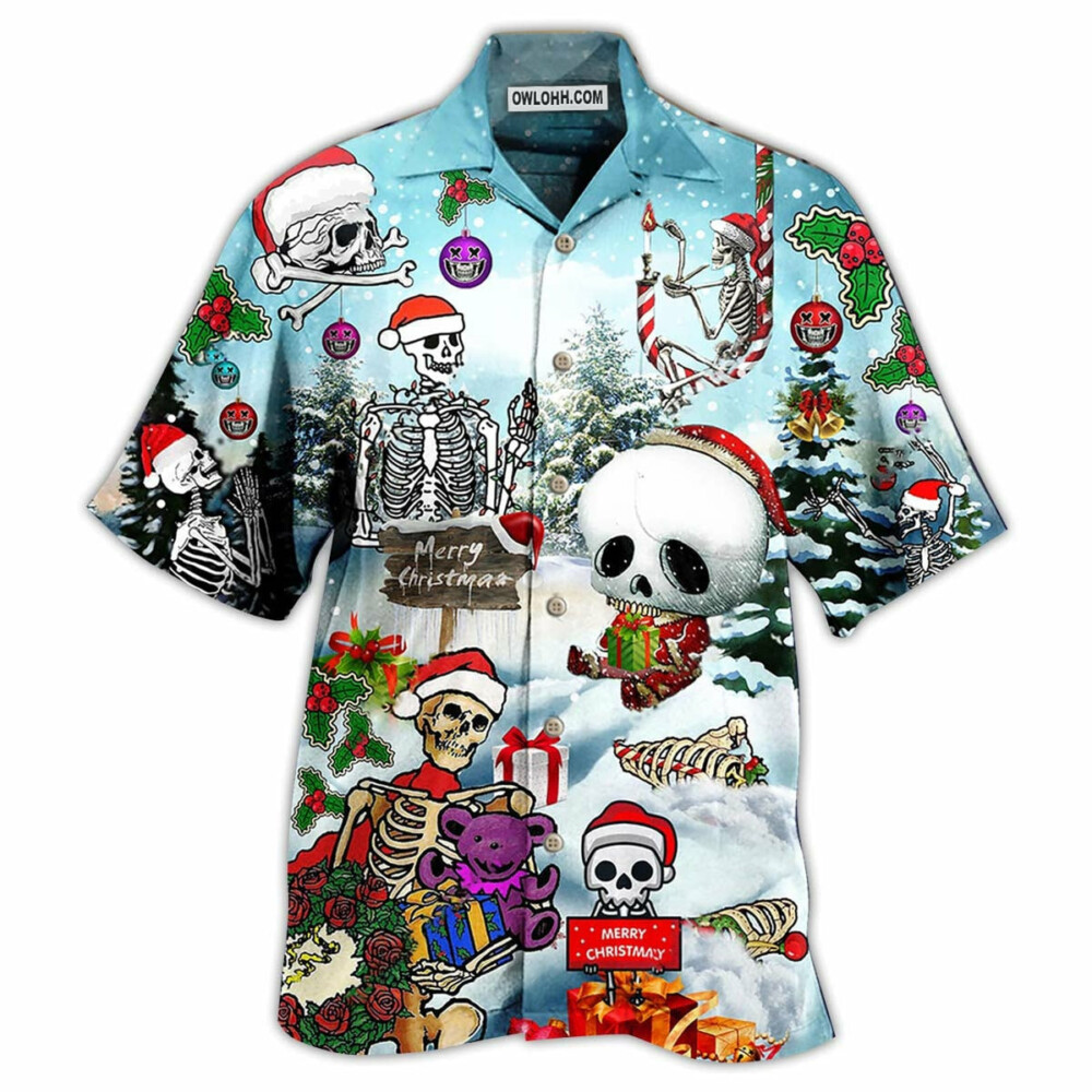 Skull Xmas Snow - Hawaiian Shirt - Owl Ohh - Owl Ohh