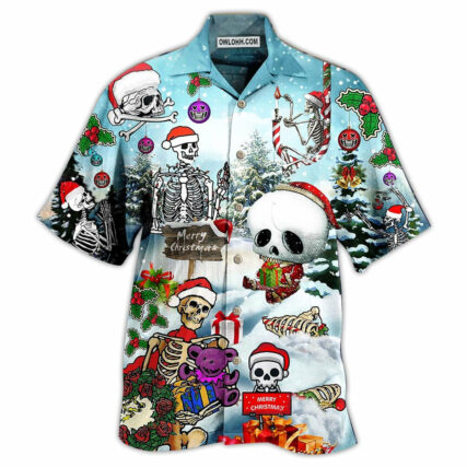 Skull Xmas Snow - Hawaiian Shirt - Owl Ohh - Owl Ohh